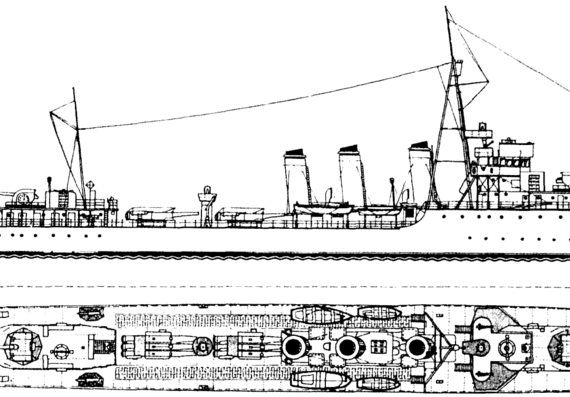 Эсминец ORP Wicher 1940 [Destroyer] - чертежи, габариты, рисунки